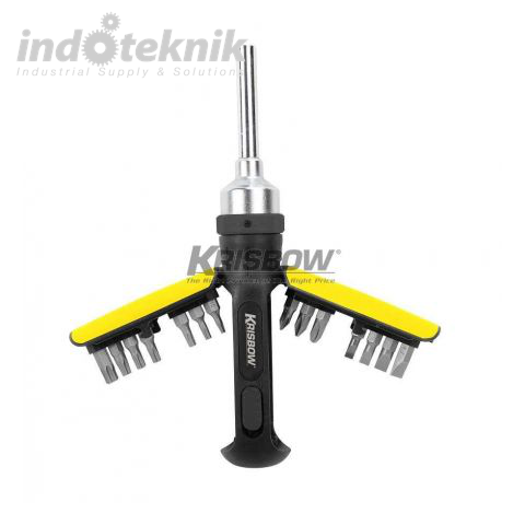 KRISBOW RATCHET SCREWDRIVER W/MULTI BITS LRRS14