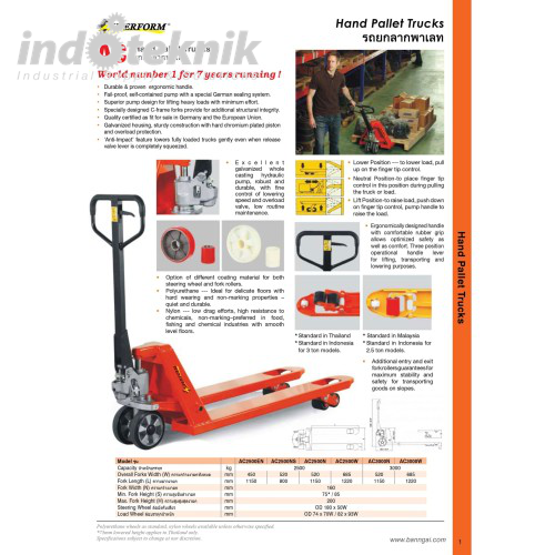 Superform Hand Pallet Jack 2500 kg Narrow Wide