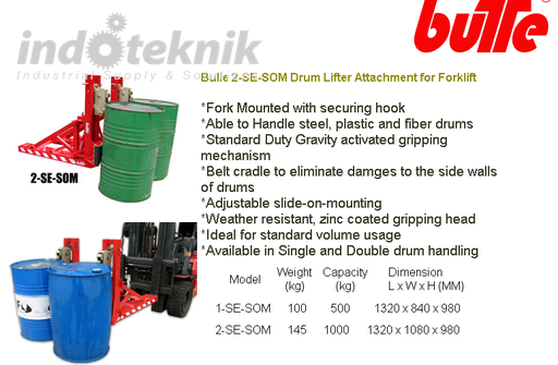 Dyna Eagle Bulle 2-SE-SOM Drum Lifter Attachment for Forklift 2-SE-SOM-BC