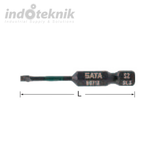Sata 10Pc 1/4Inch Impact Bits 50 mm L Slotted 3 mm