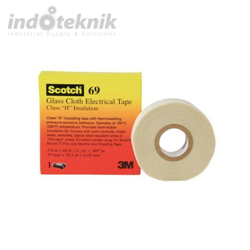 3M SCOTCH GLASS CLOTH ELECTRICAL TAPES 69 18 MM X 66 FT SCOTCH